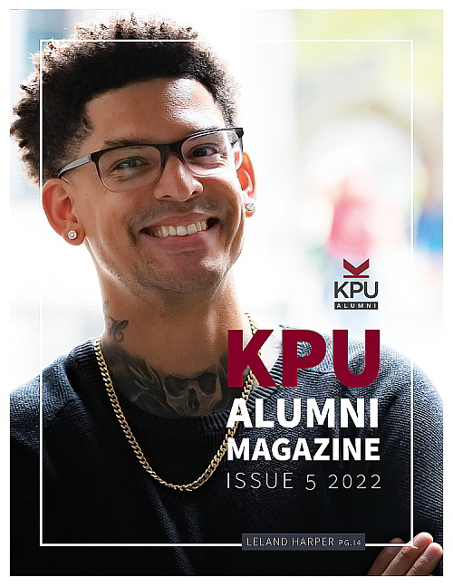 Cover of KPU Alumni magazine issue 5 featuring Leland Harper